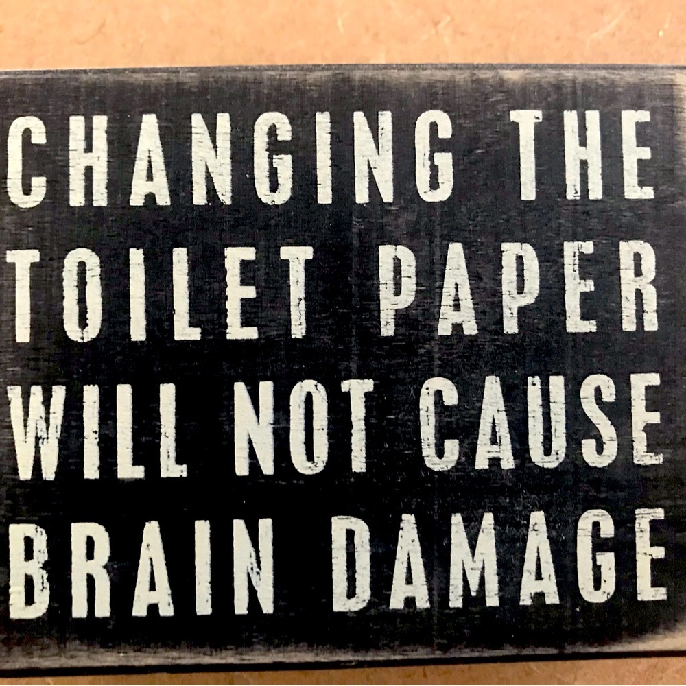 Wooden Bathroom Sign